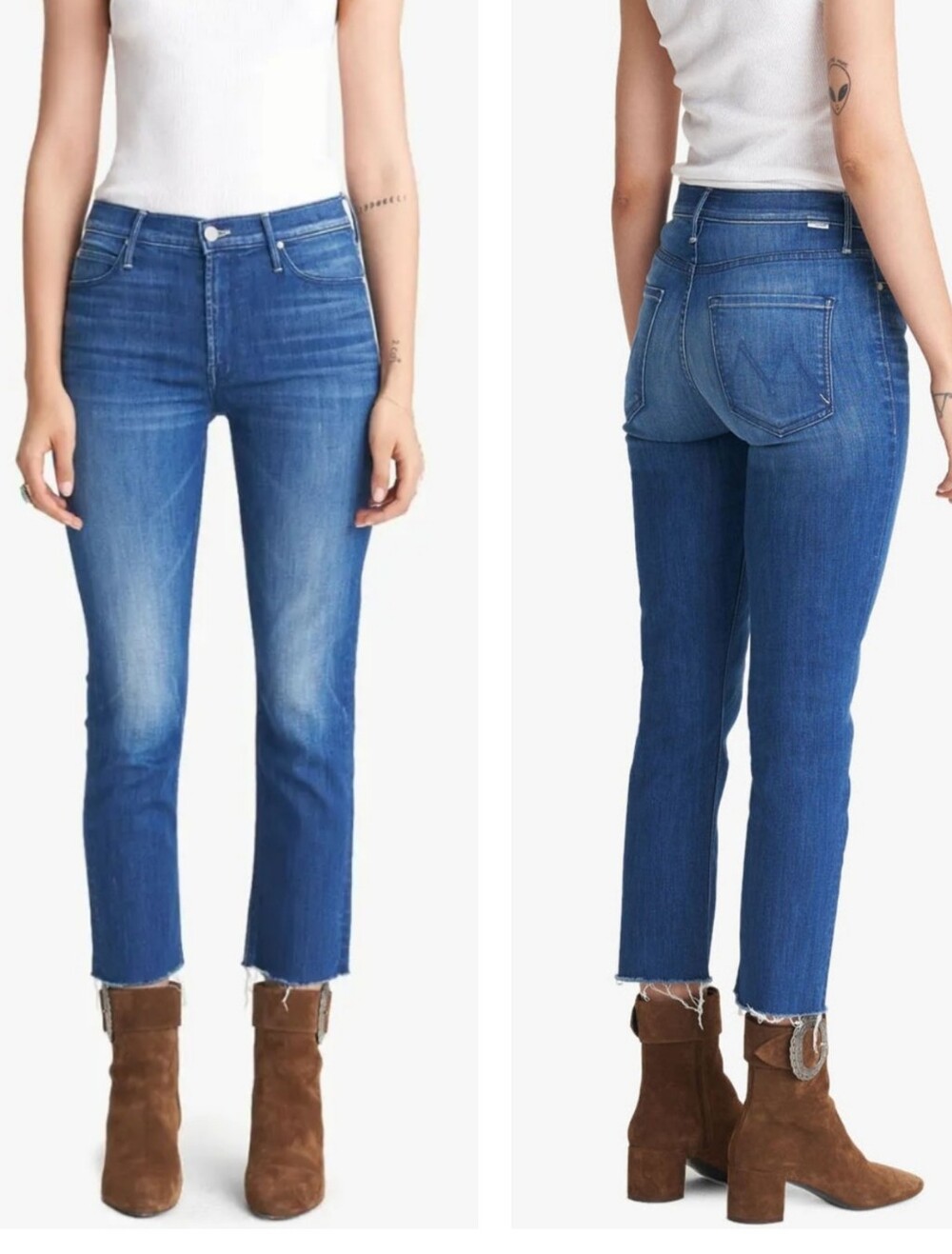 MOTHER the mid rise dazzler crop fray squeeze it jeans Size 27